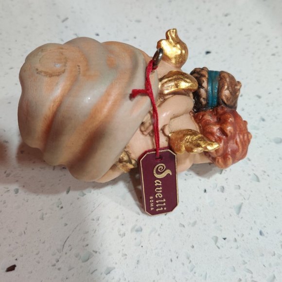Vintage Savelli ROMA Ceramic  Cherub Angels Ornament Teddy Bear And Secret HTF - Picture 8 of 11